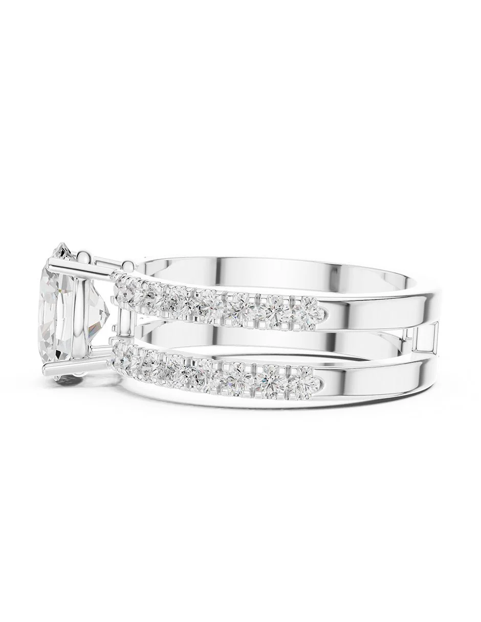 Montura para personalizar - piedras laterales - AMORE291-OV - Image 2