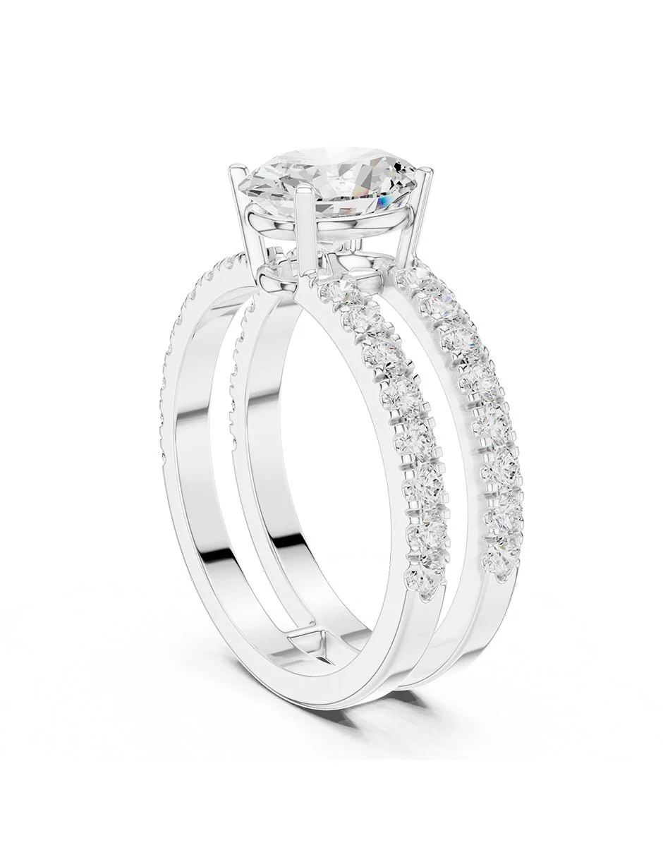 Montura para personalizar - piedras laterales - AMORE291-OV - Image 3