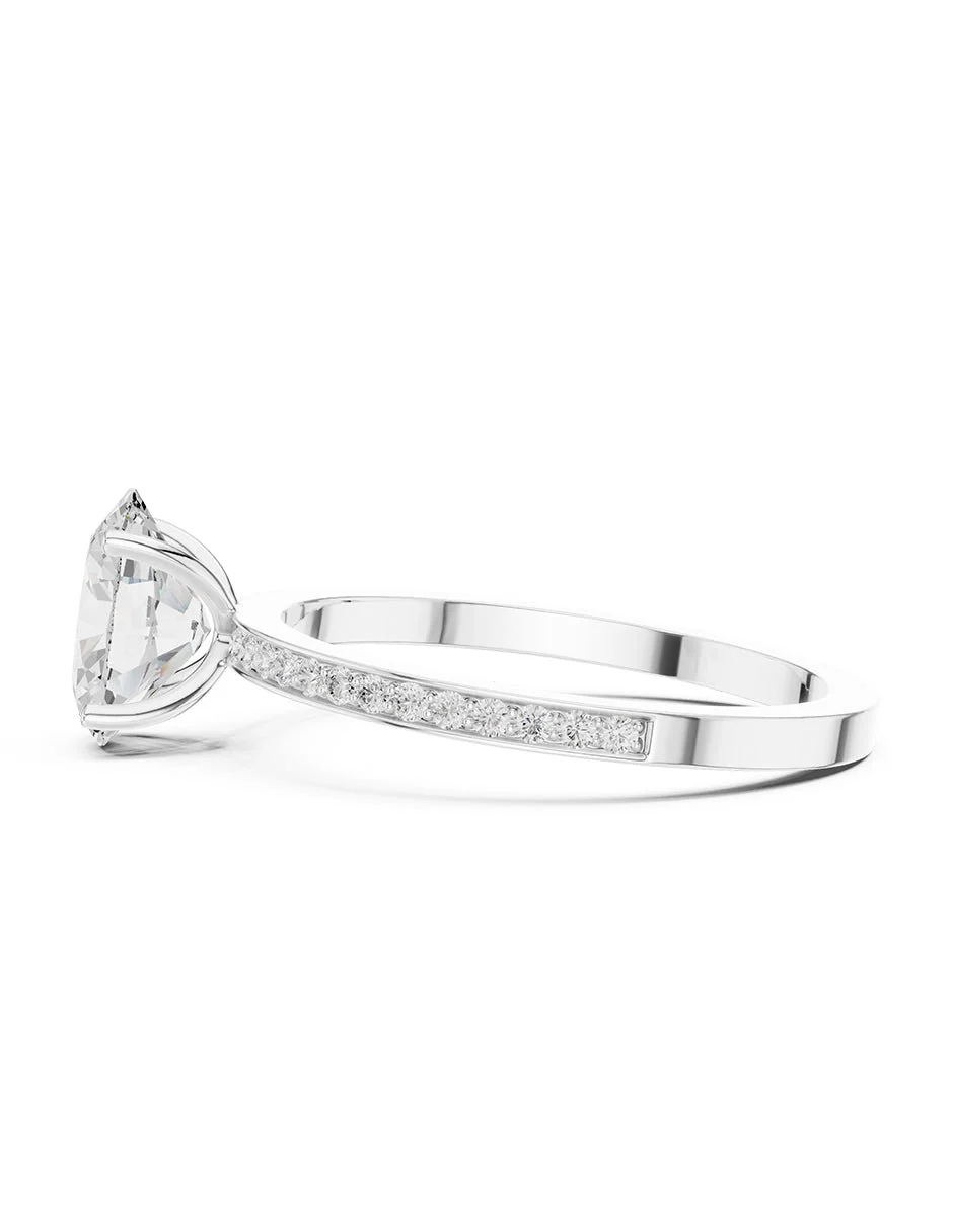 Montura para personalizar - piedras laterales - AMORE292-OV - Image 2