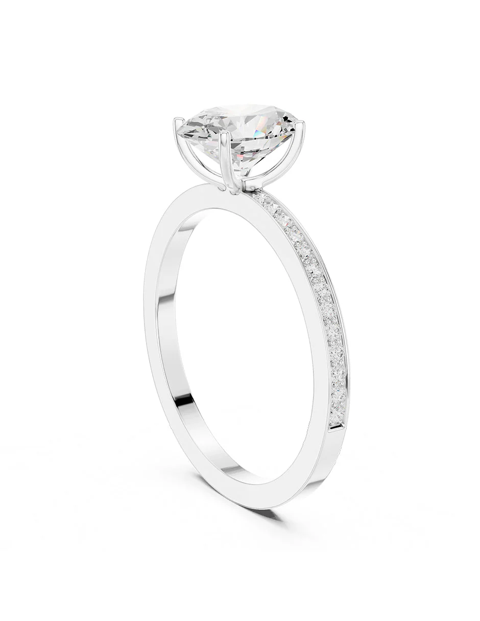 Montura para personalizar - piedras laterales - AMORE292-OV - Image 3