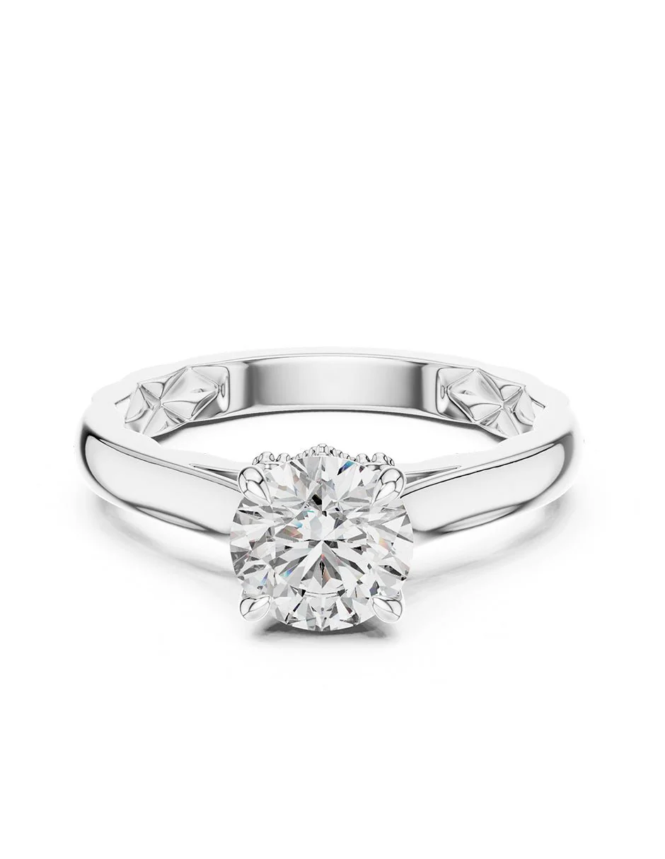 Montura para personalizar - piedras laterales - AMORE297-RD