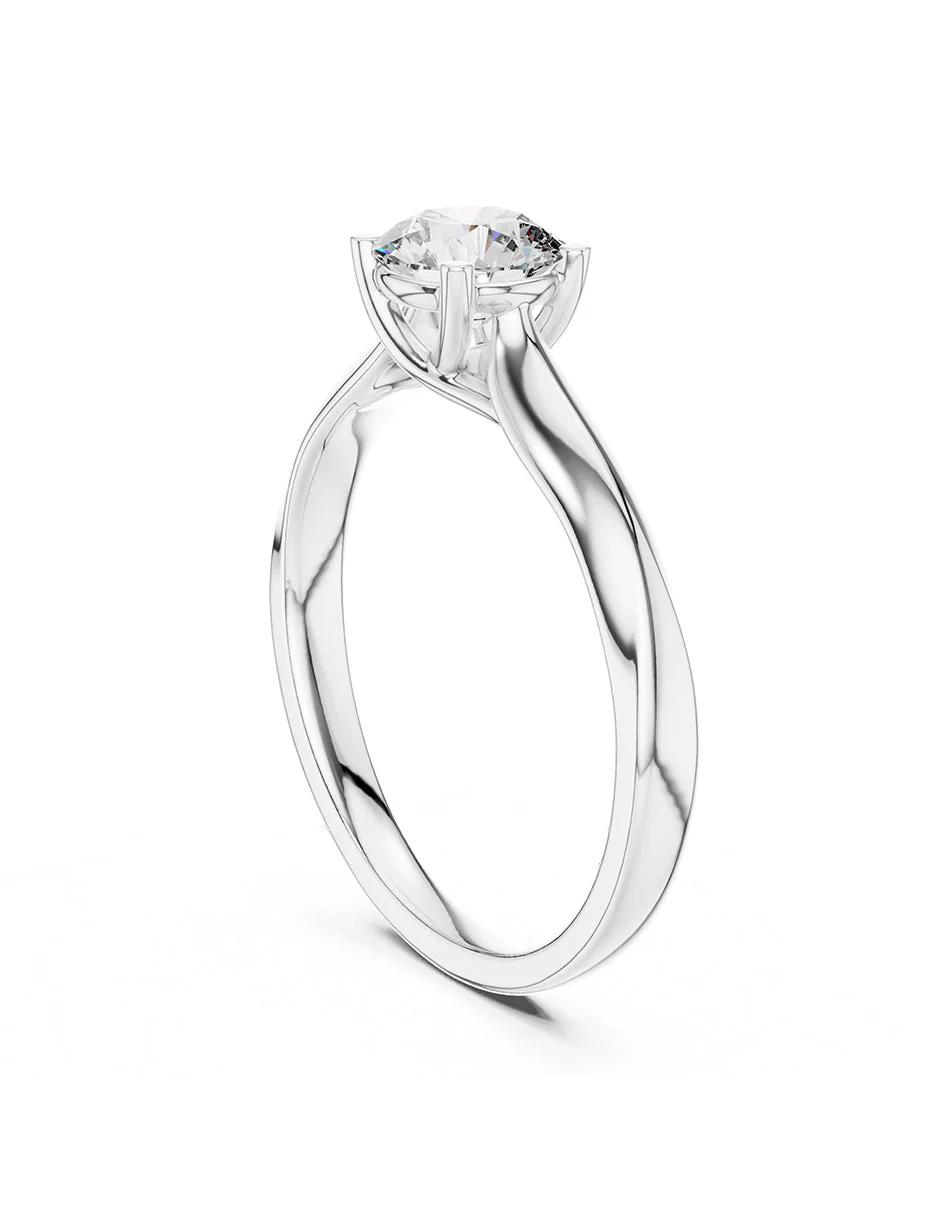 Anillo estilo solitario con diamante natural redondo 0.19 ct, color G, claridad VS2 - Image 4