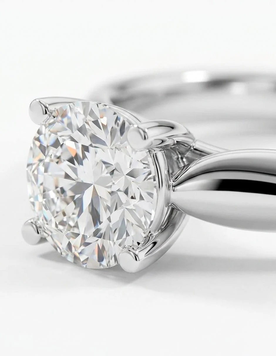Anillo estilo solitario con diamante natural redondo 0.19 ct, color G, claridad VS2 - Image 5