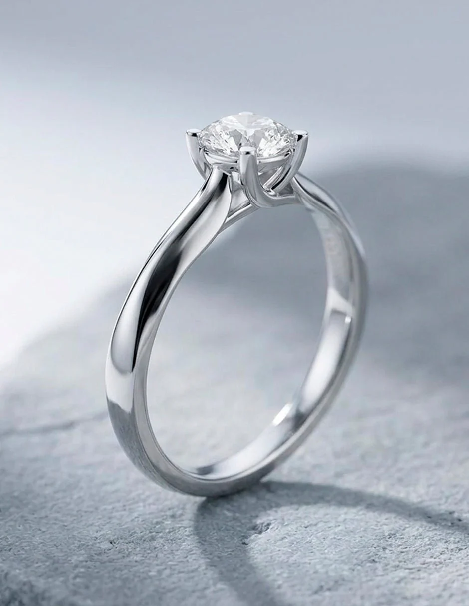 Anillo estilo solitario con diamante natural redondo 0.19 ct, color G, claridad VS2 - Image 7