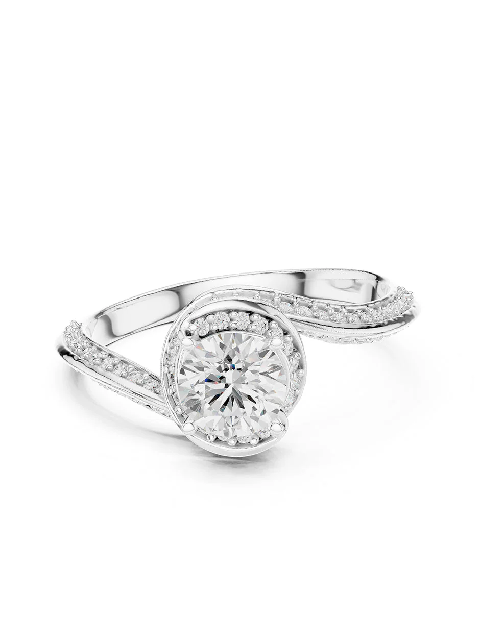 Montura para personalizar - piedras laterales - AMORE305-RD