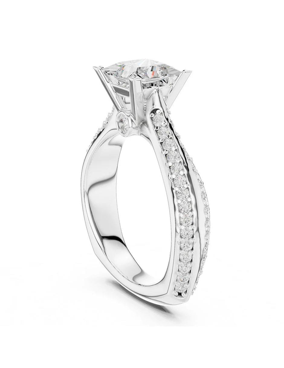 Montura para personalizar - piedras laterales - AMORE306-PR - Image 3