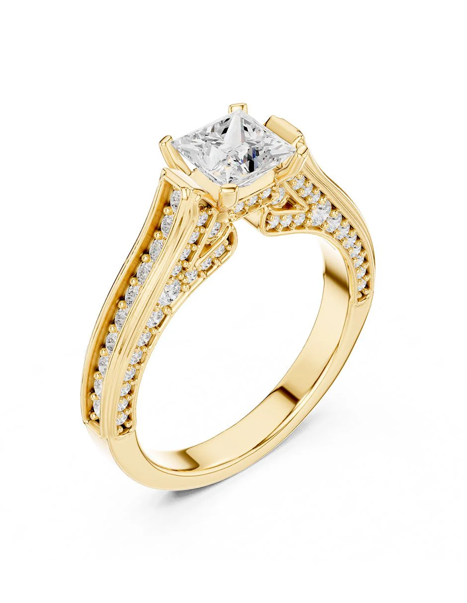 Montura para personalizar - piedras laterales - AMORE307-PR - Image 8