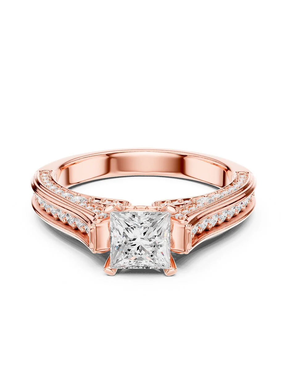 Montura para personalizar - piedras laterales - AMORE307-PR - Image 9
