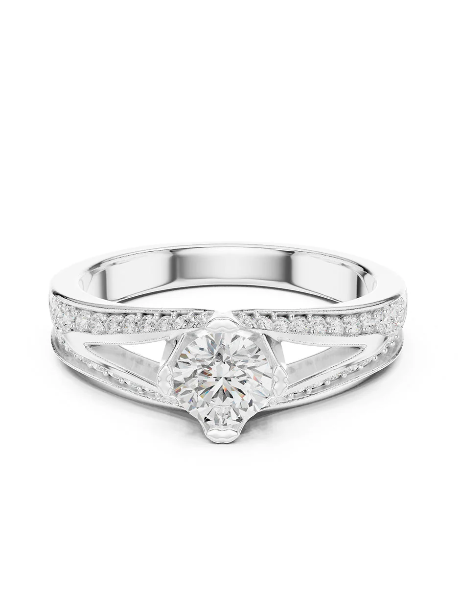 Montura para personalizar - piedras laterales - AMORE315-RD