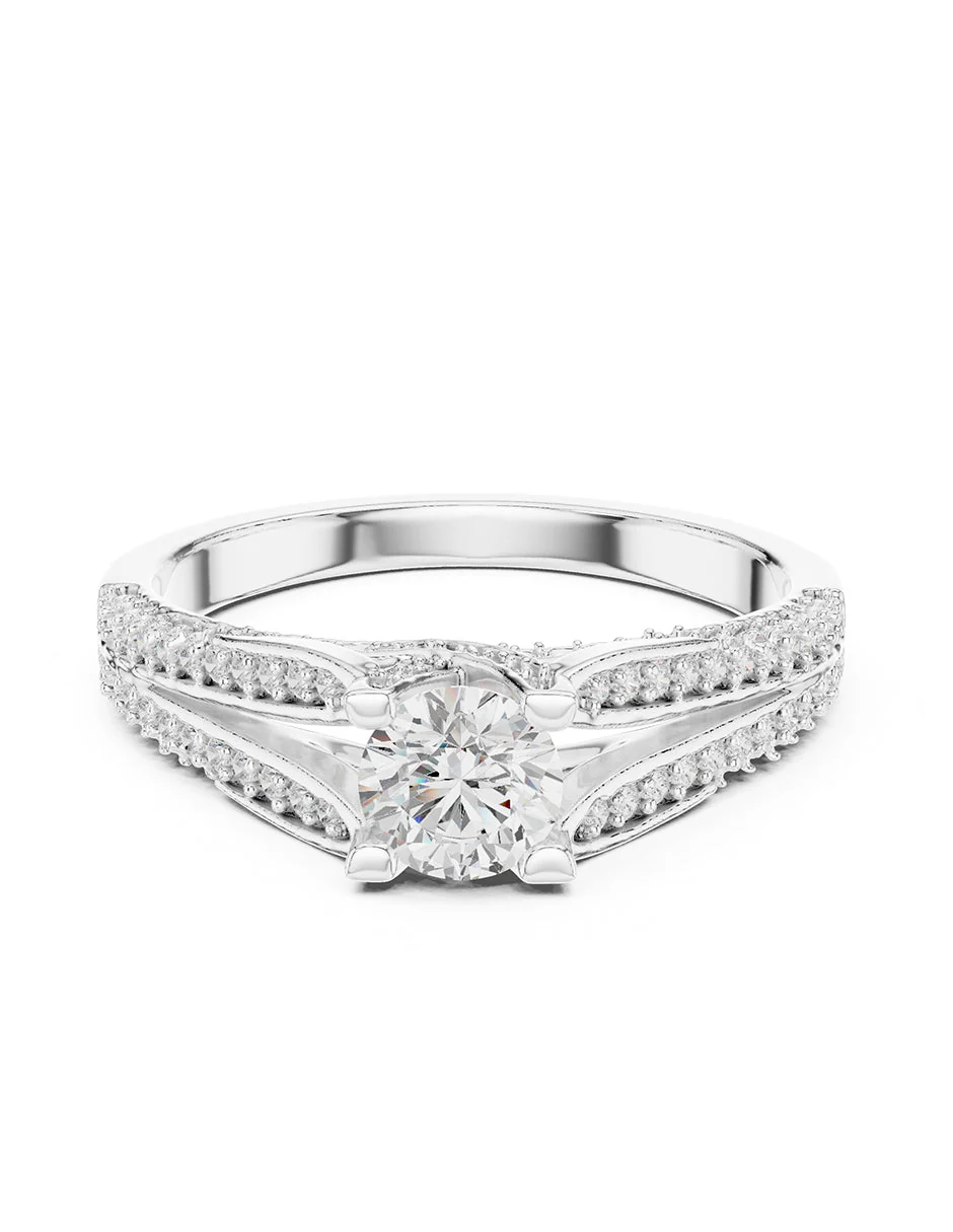 Montura para personalizar - piedras laterales - AMORE325-RD