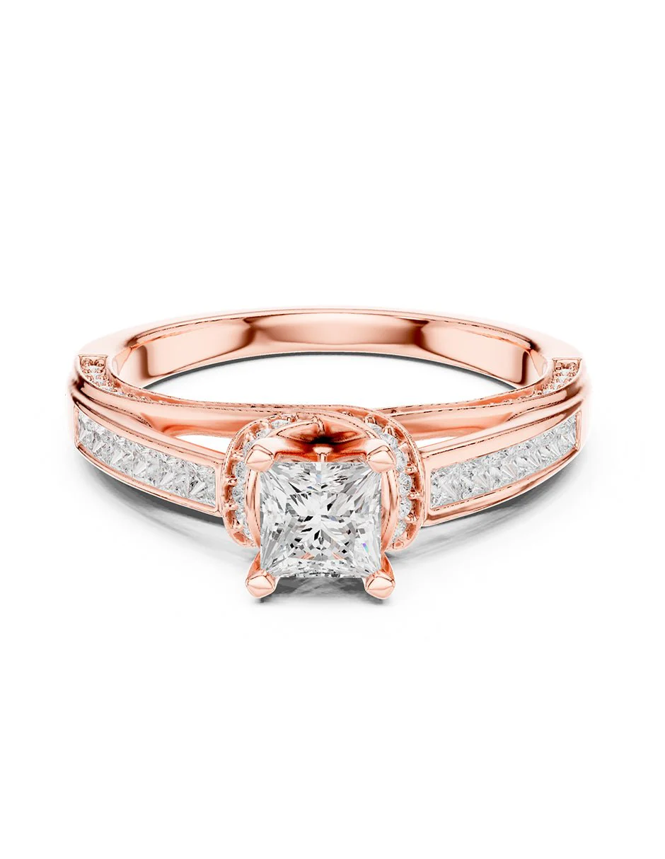 Montura para personalizar - piedras laterales - AMORE337-PR - Image 9