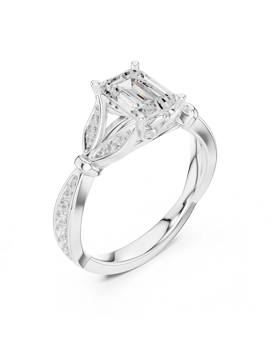 Montura para personalizar - piedras laterales - AMORE339-EM - Image 4