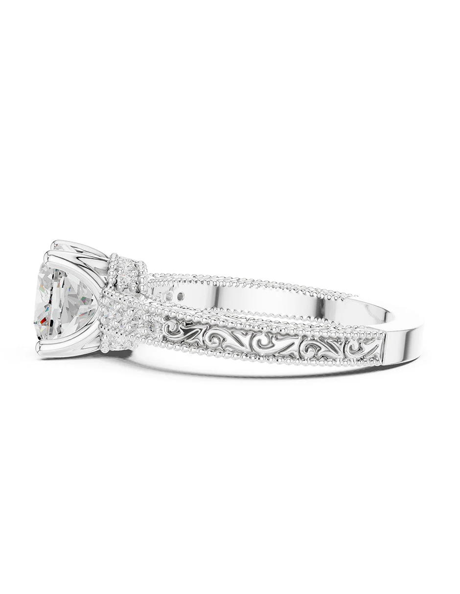 Montura para personalizar - piedras laterales - AMORE340-CU - Image 2