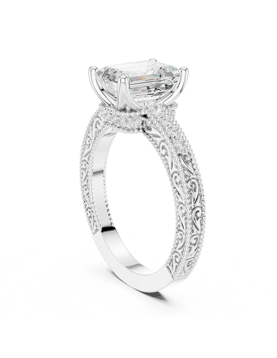 Montura para personalizar - piedras laterales - AMORE340-EM - Image 3