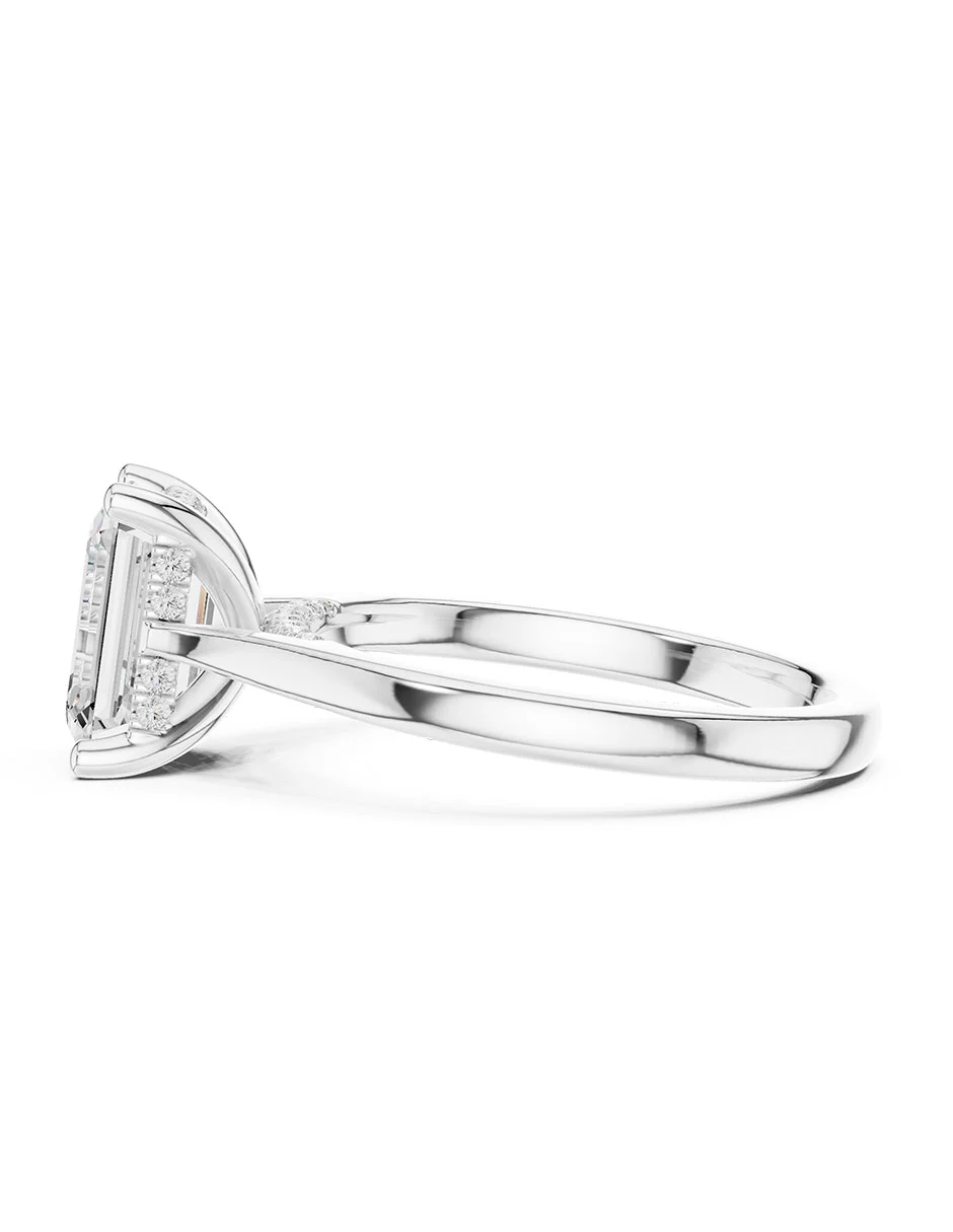Montura para personalizar - piedras laterales - AMORE342-EM - Image 2
