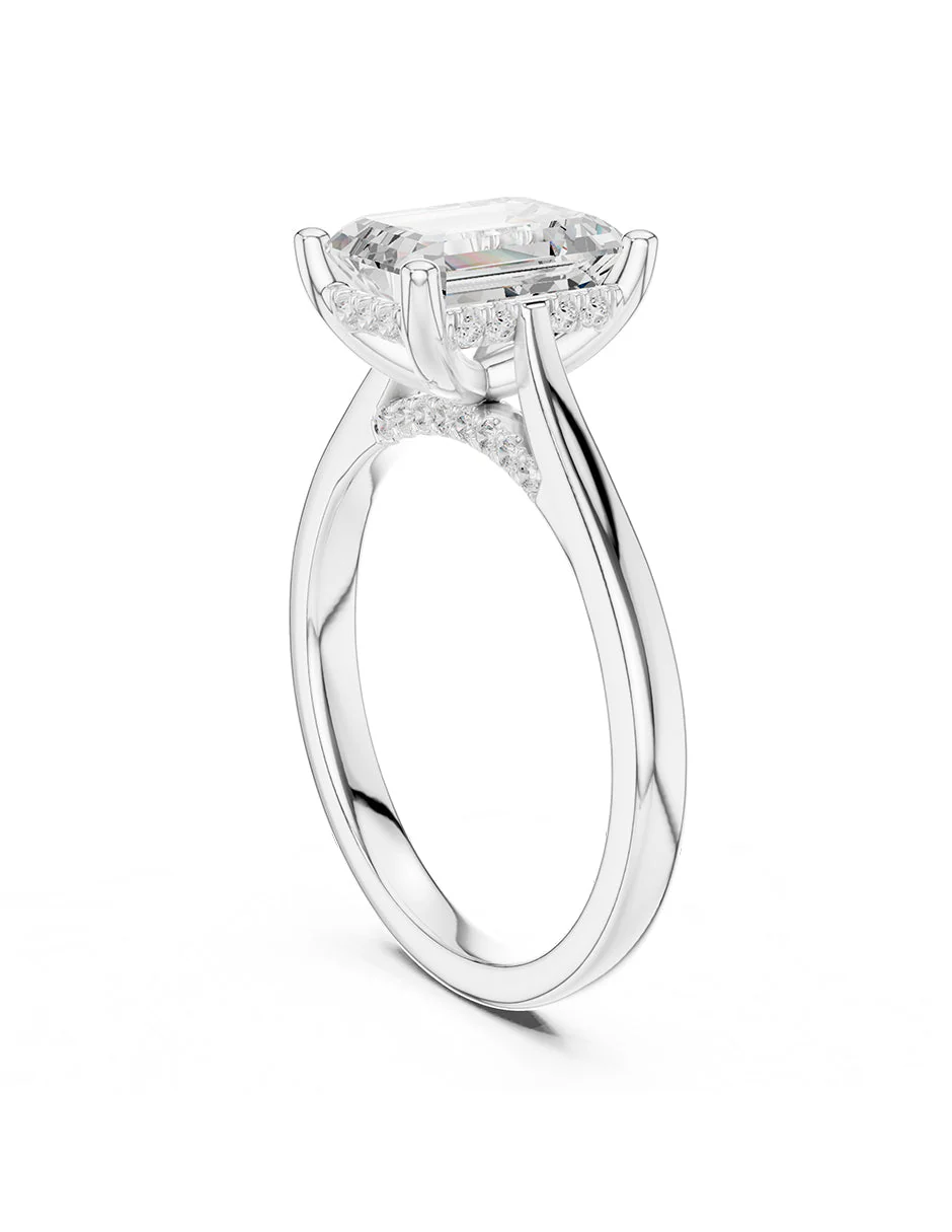 Montura para personalizar - piedras laterales - AMORE342-EM - Image 3