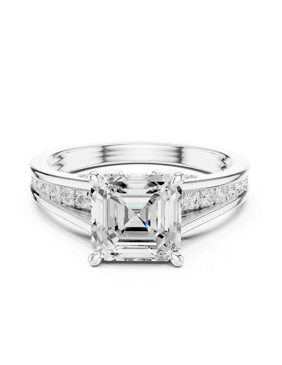 Montura para personalizar - piedras laterales - AMORE343-AS