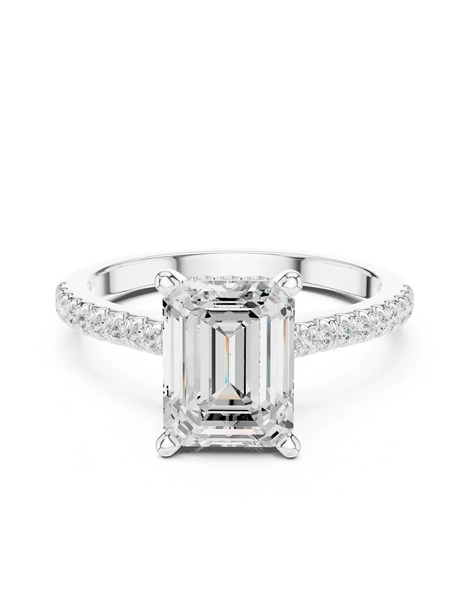 Montura para personalizar - piedras laterales - AMORE344-EM
