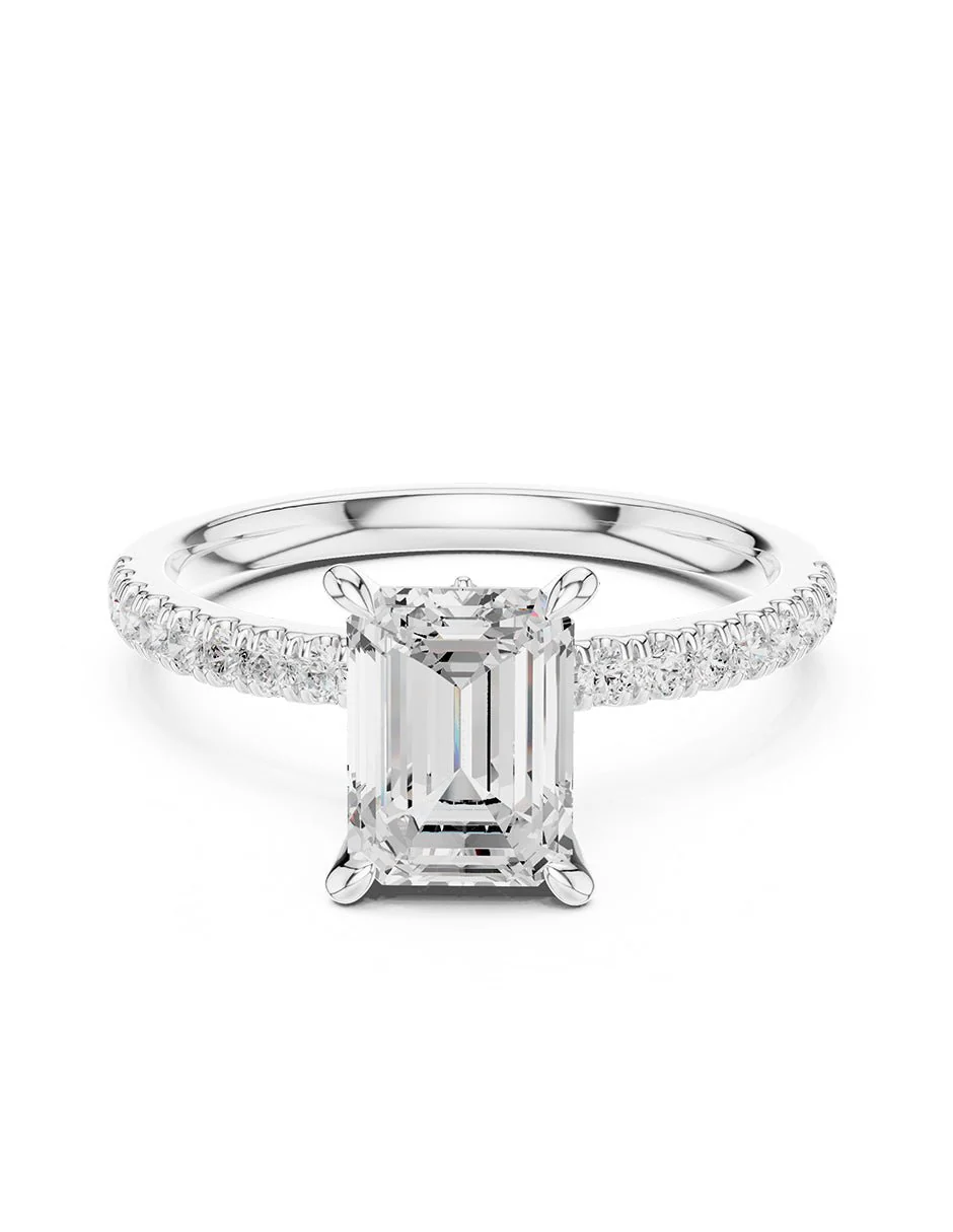 Montura para personalizar - piedras laterales - AMORE347-EM