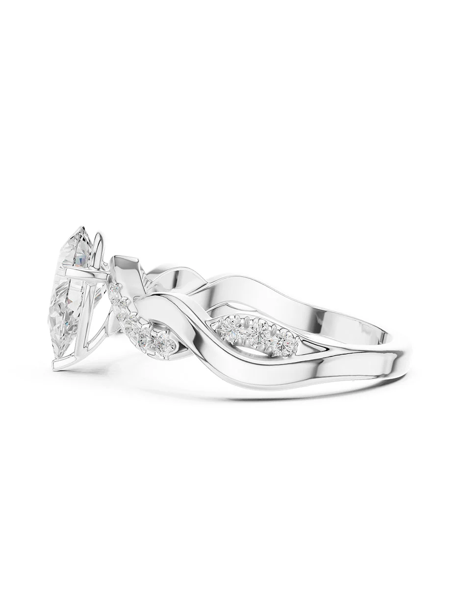 Montura para personalizar - piedras laterales - AMORE350-PE - Image 2