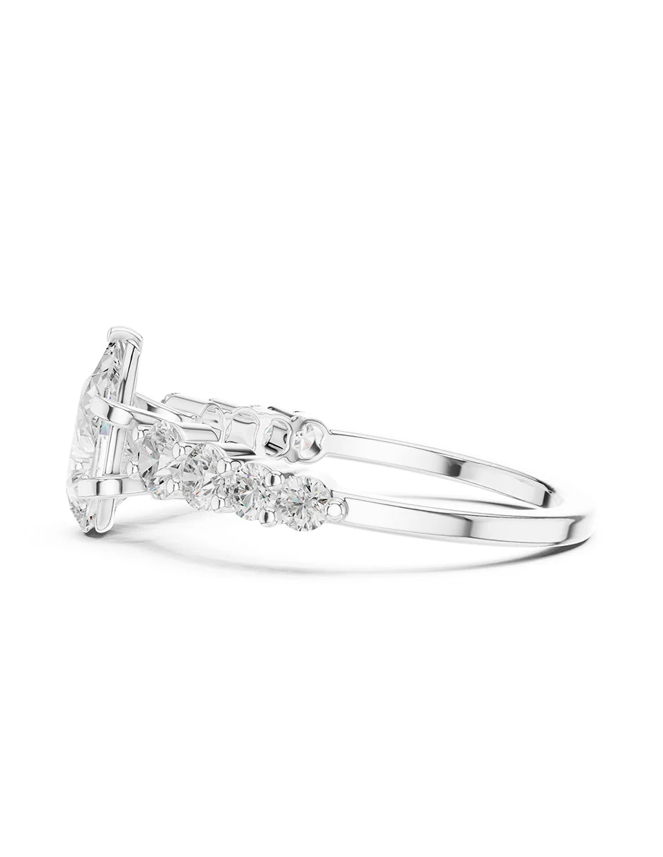 Montura para personalizar - piedras laterales - AMORE355-PE - Image 2
