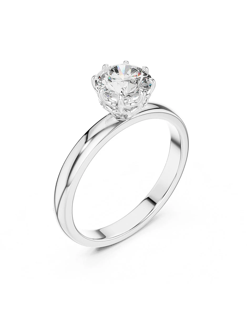 Anillo estilo solitario con diamante natural redondo 0.23 ct, color E, claridad VVS2 - Image 3