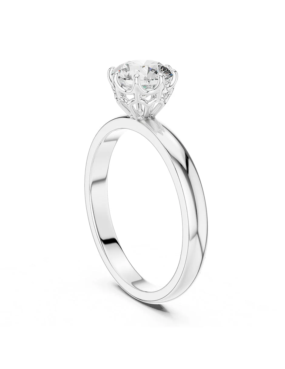 Anillo estilo solitario con diamante natural redondo 0.23 ct, color E, claridad VVS2 - Image 4