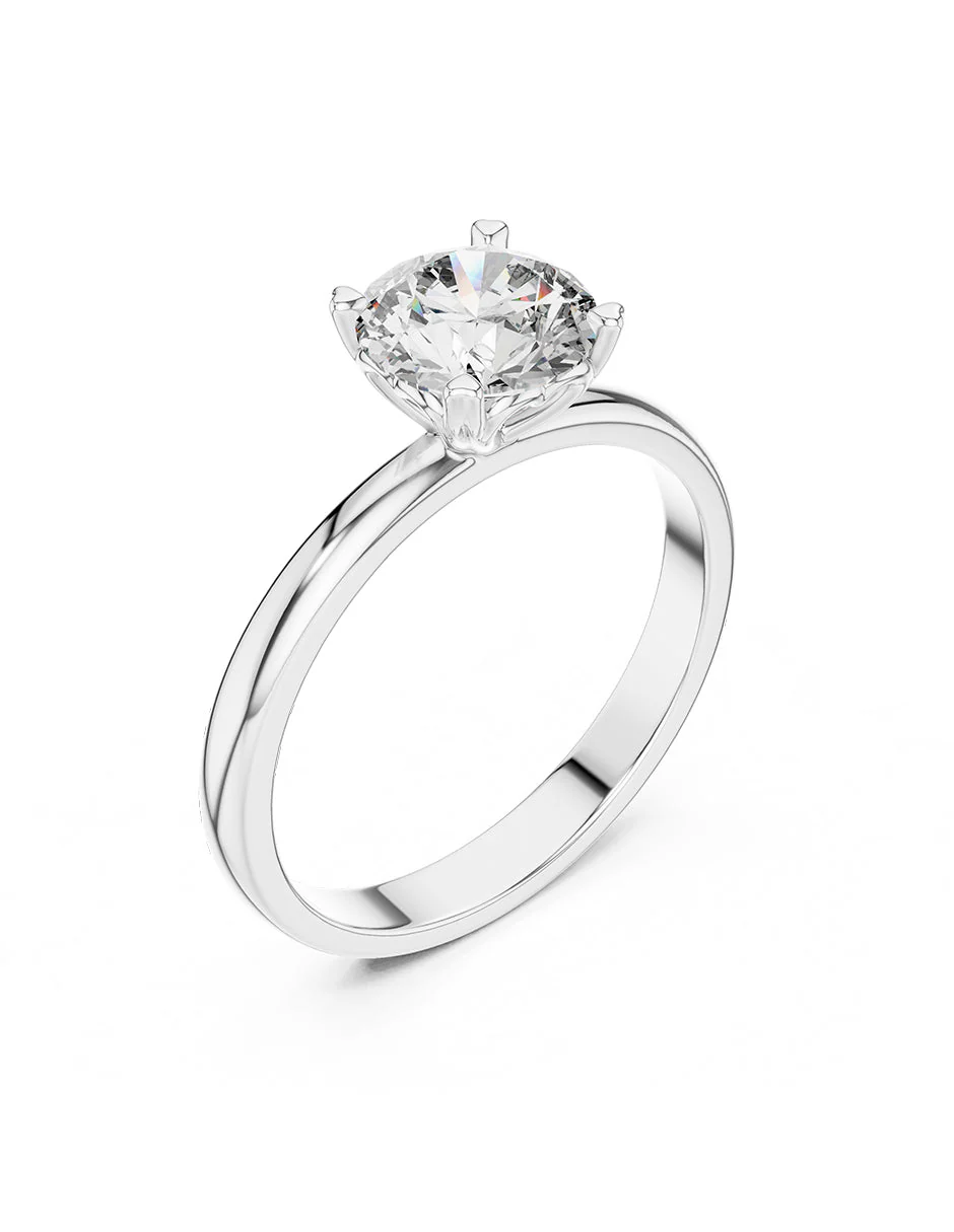 Anillo estilo solitario con diamante natural redondo 0.19 ct, color D, claridad SI1 - Image 3