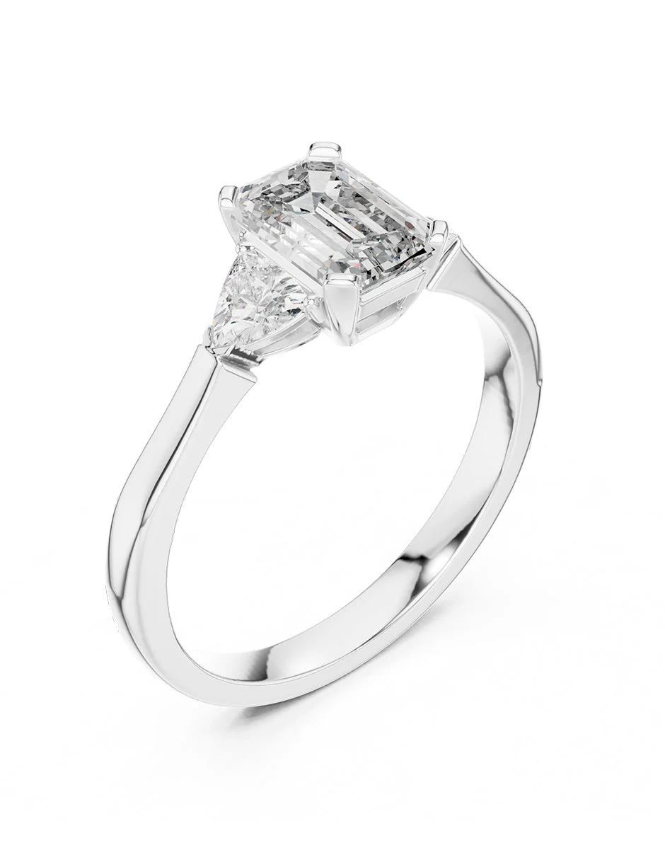 Montura para personalizar - tres piedras - AMORE503-EM - Image 4