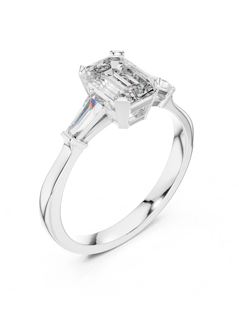 Montura para personalizar - tres piedras - AMORE504-EM - Image 4