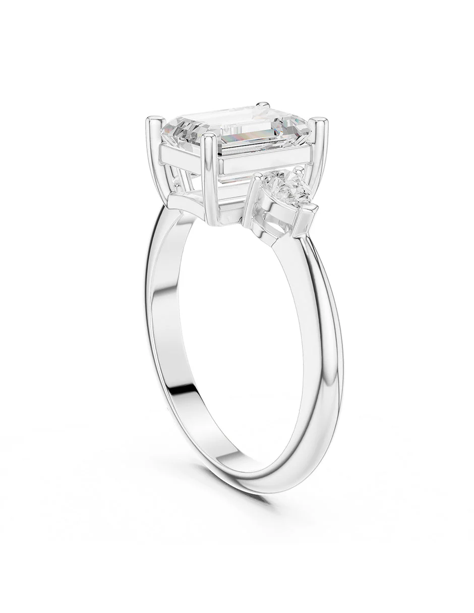 Montura para personalizar - tres piedras - AMORE506-EM - Image 3