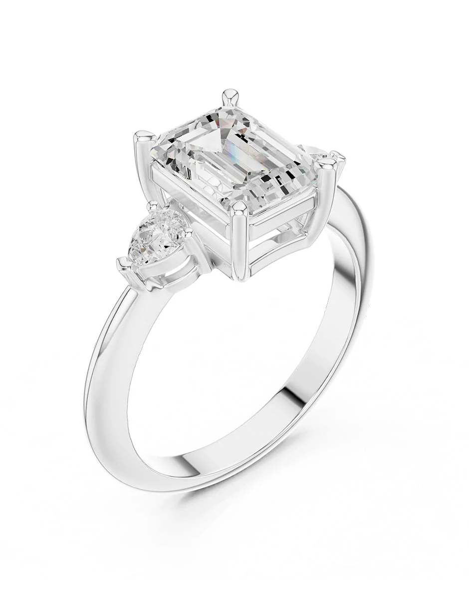 Montura para personalizar - tres piedras - AMORE506-EM - Image 4
