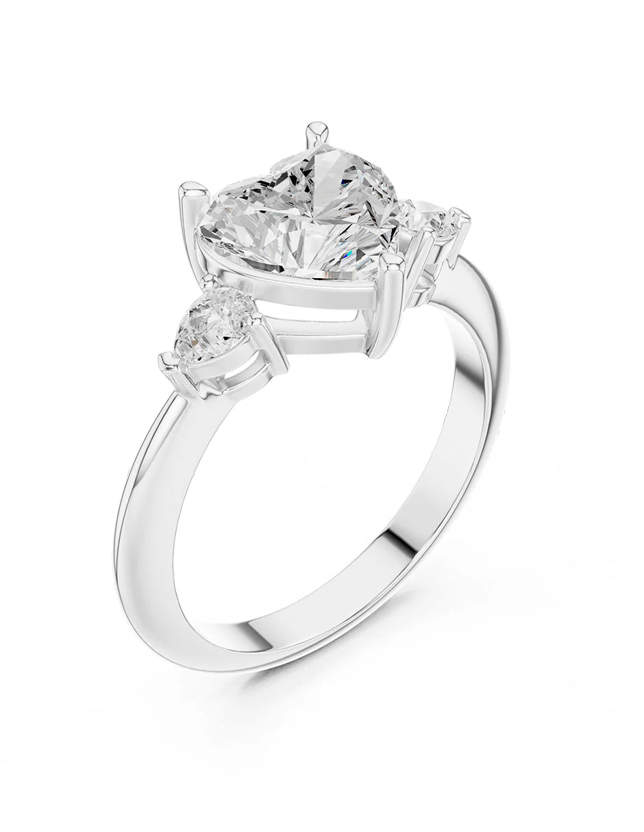 Montura para personalizar - tres piedras - AMORE506-HE - Image 4