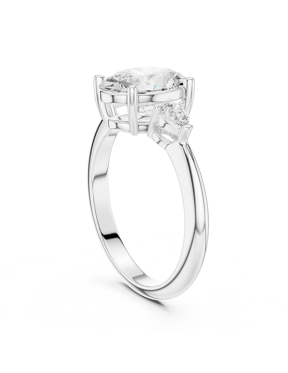 Montura para personalizar - tres piedras - AMORE506-OV - Image 3