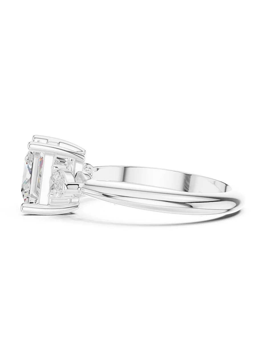 Montura para personalizar - tres piedras - AMORE506-PR - Image 2