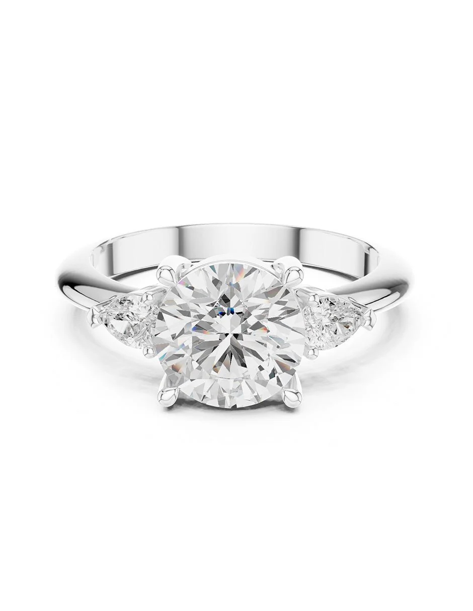 Montura para personalizar - tres piedras - AMORE506-RD