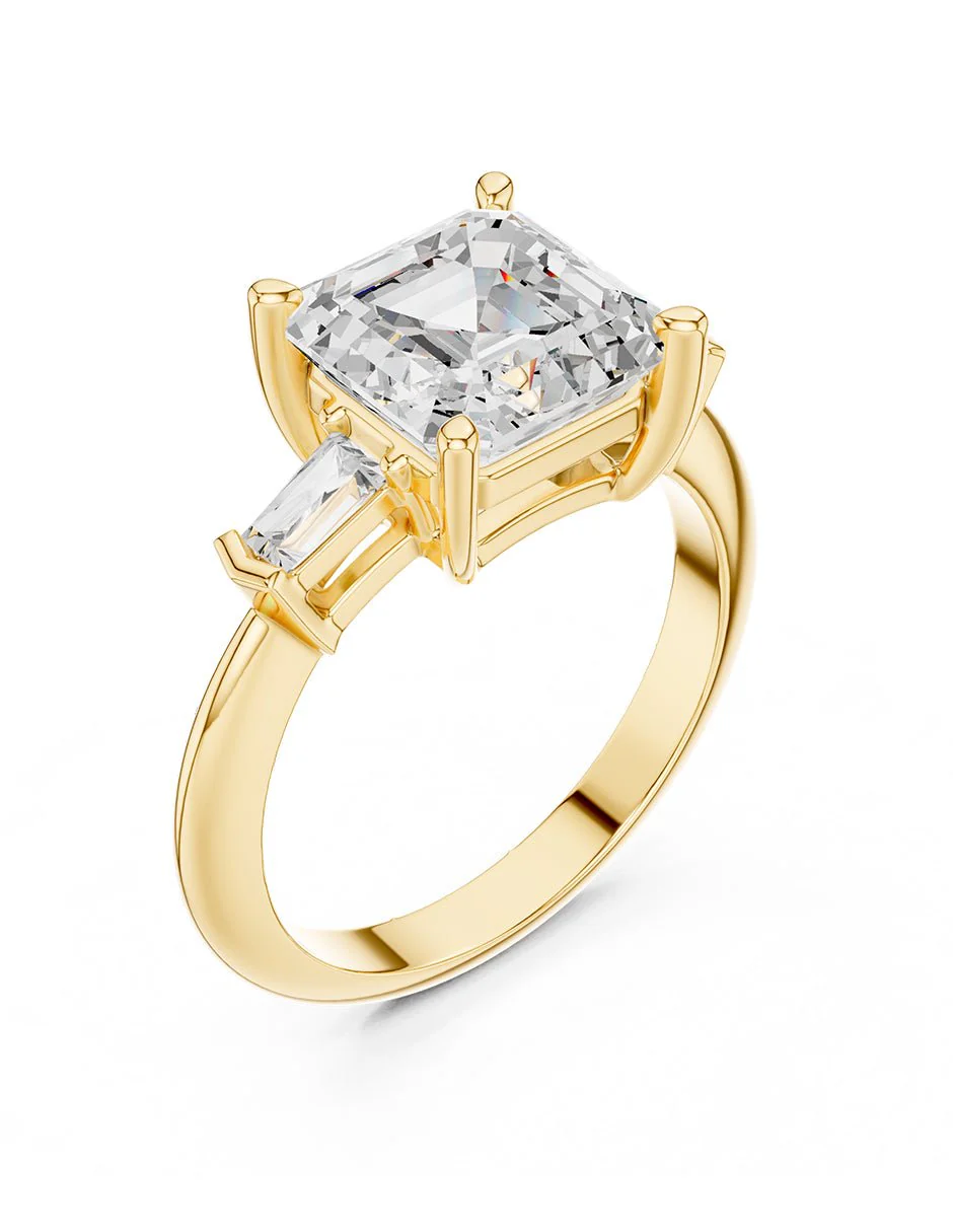 Montura para personalizar - tres piedras - AMORE507-AS - Image 8