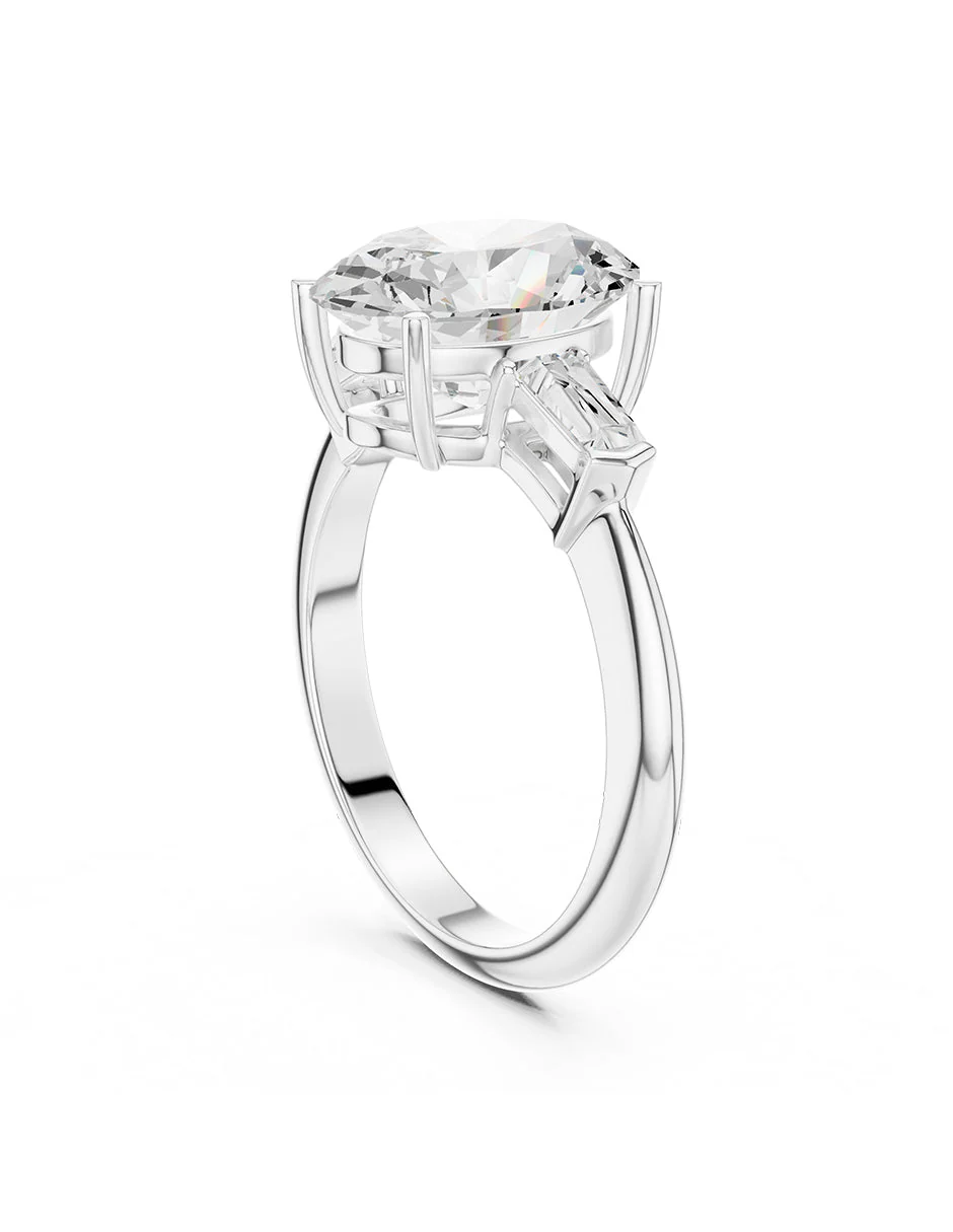 Montura para personalizar - tres piedras - AMORE507-OV - Image 3