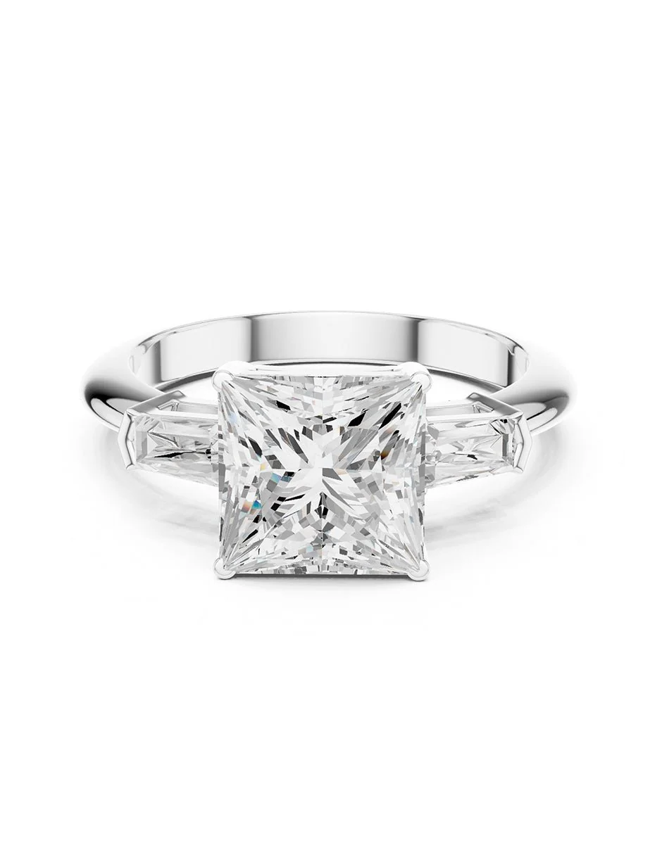 Montura para personalizar - tres piedras - AMORE507-PR