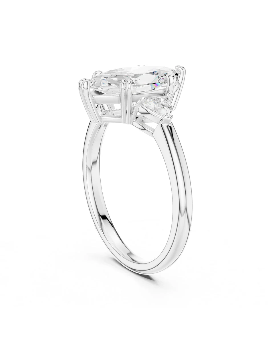 Montura para personalizar - tres piedras - AMORE508-MQ - Image 3