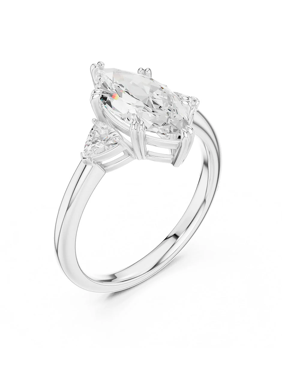 Montura para personalizar - tres piedras - AMORE508-MQ - Image 4