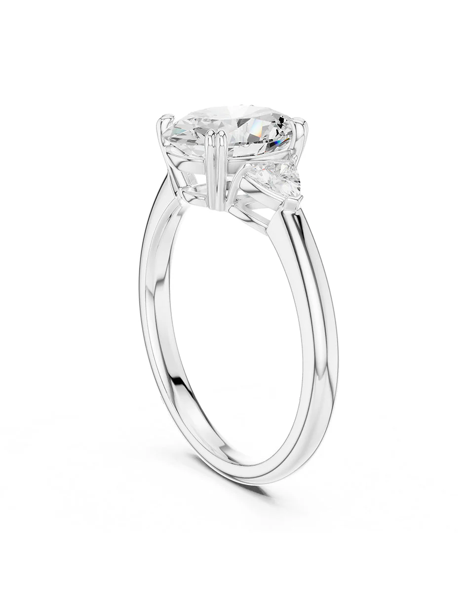 Montura para personalizar - tres piedras - AMORE508-OV - Image 3