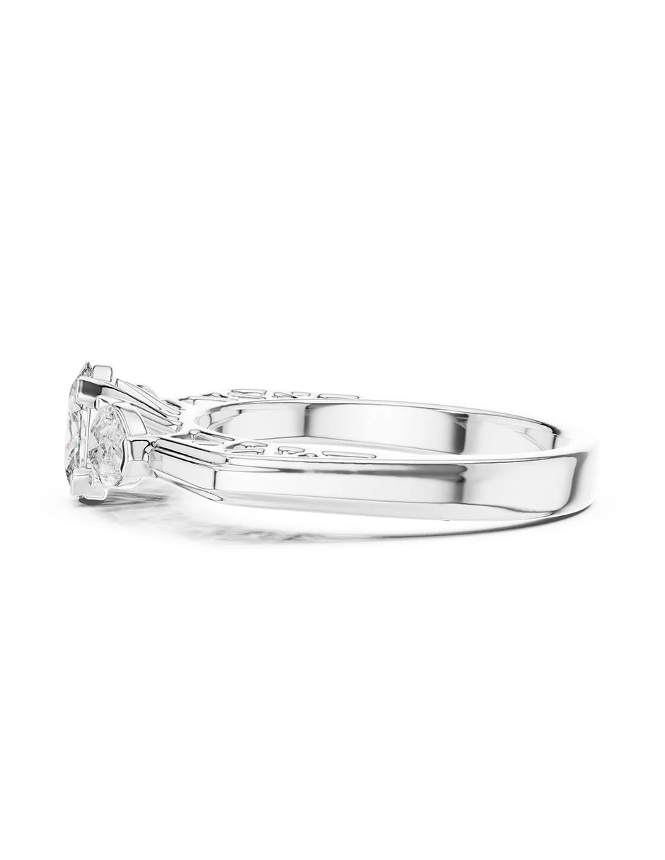 Montura para personalizar - tres piedras - AMORE511-OV - Image 2