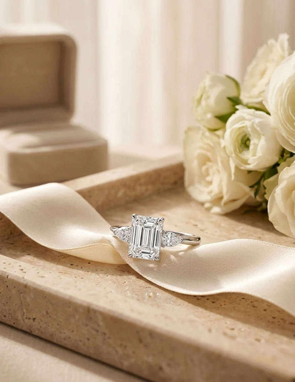 Montura para personalizar - tres piedras - AMORE514-EM - Image 13