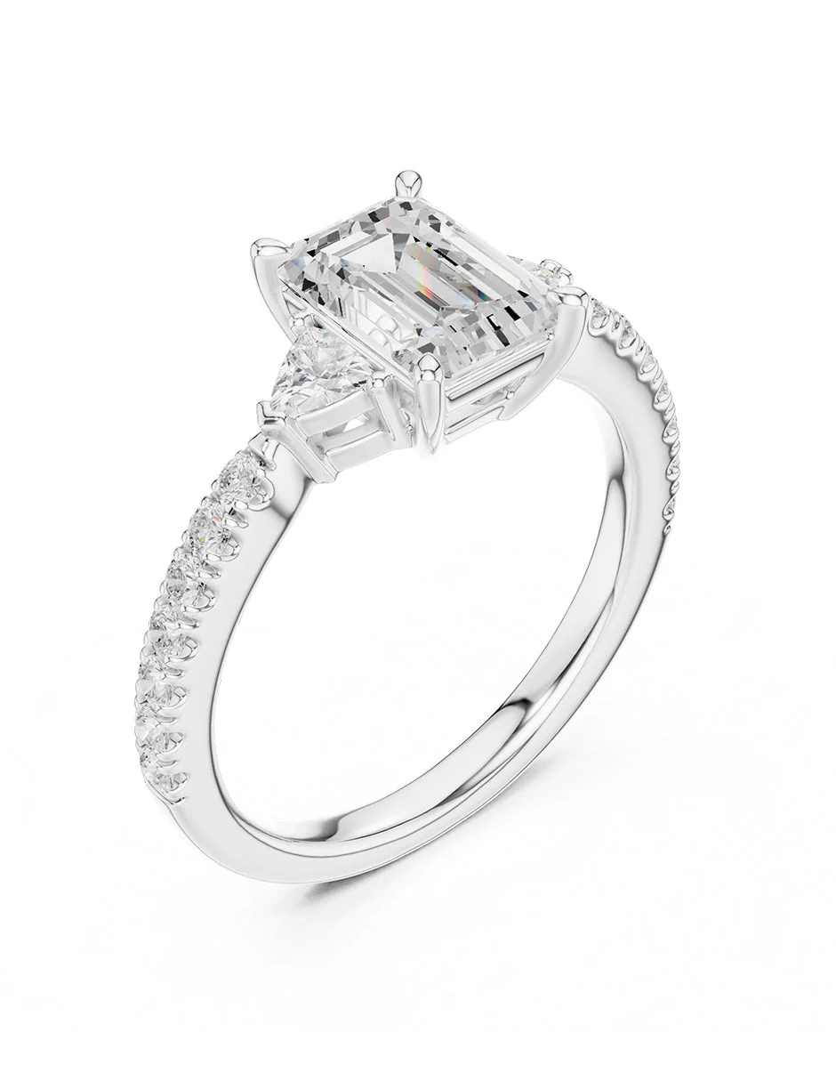 Montura para personalizar - tres piedras - AMORE515-EM - Image 4