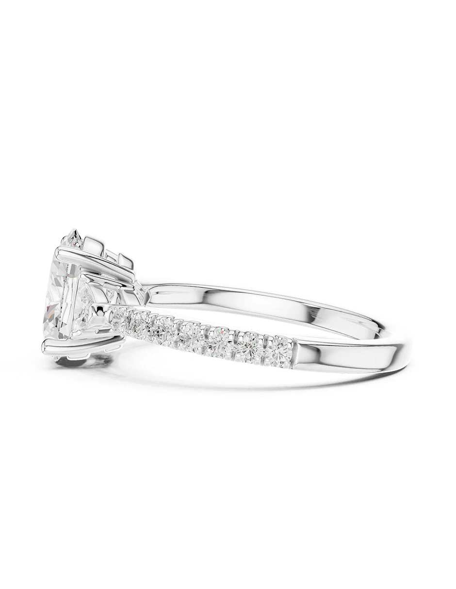 Montura para personalizar - tres piedras - AMORE515-OV - Image 2