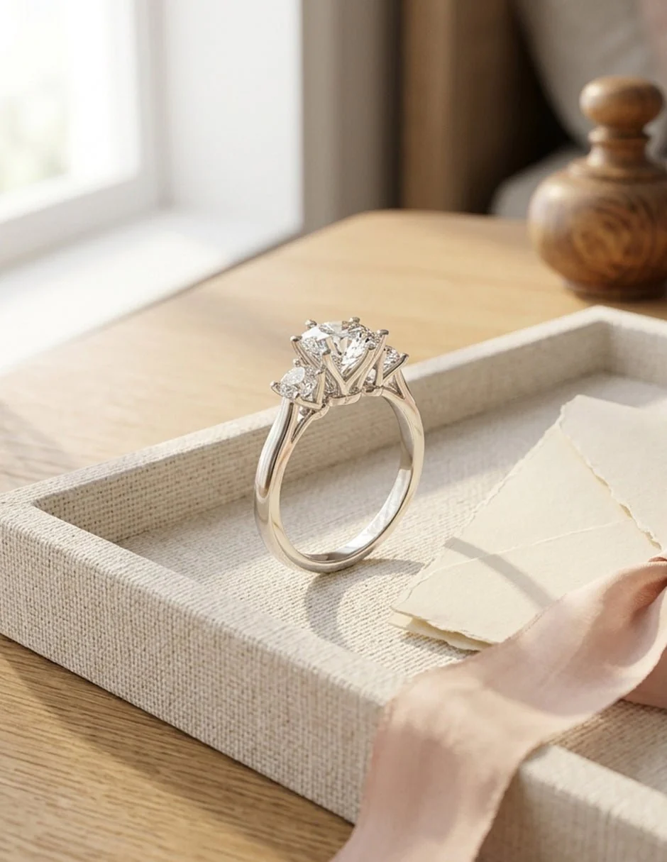 Montura para personalizar - tres piedras - AMORE517-RD - Image 15