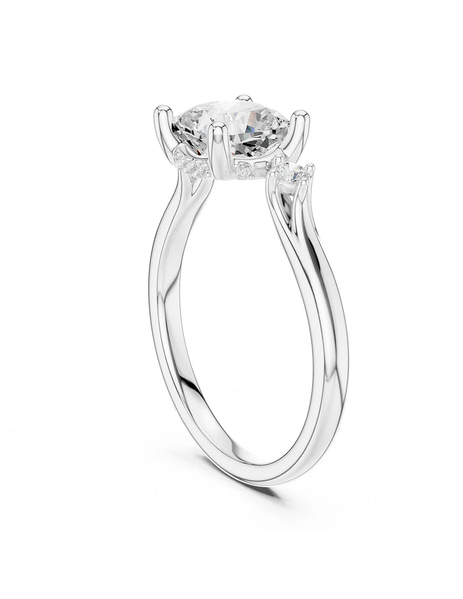 Montura para personalizar - tres piedras - AMORE518-CU - Image 3