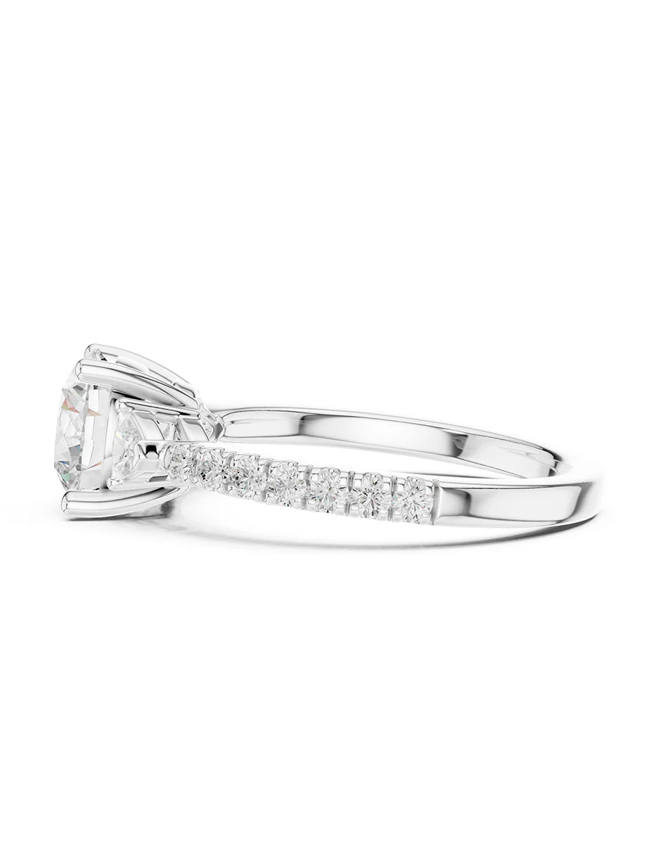 Montura para personalizar - tres piedras - AMORE520-RD - Image 2
