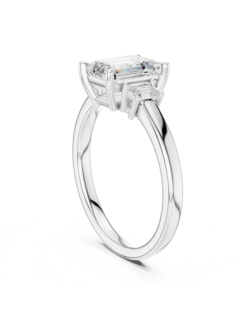Montura para personalizar - tres piedras - AMORE521-EM - Image 3